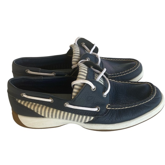 Sperry Navy and White Boat Shoes - Picture 1 of 9